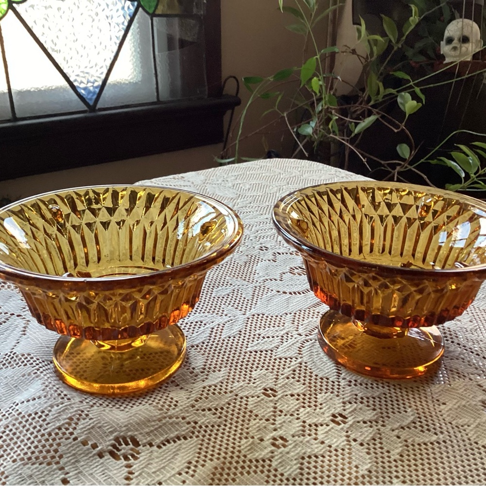 2 Indiana Amber Faerie Glass Lamps.🧚 - Picture 4 of 5